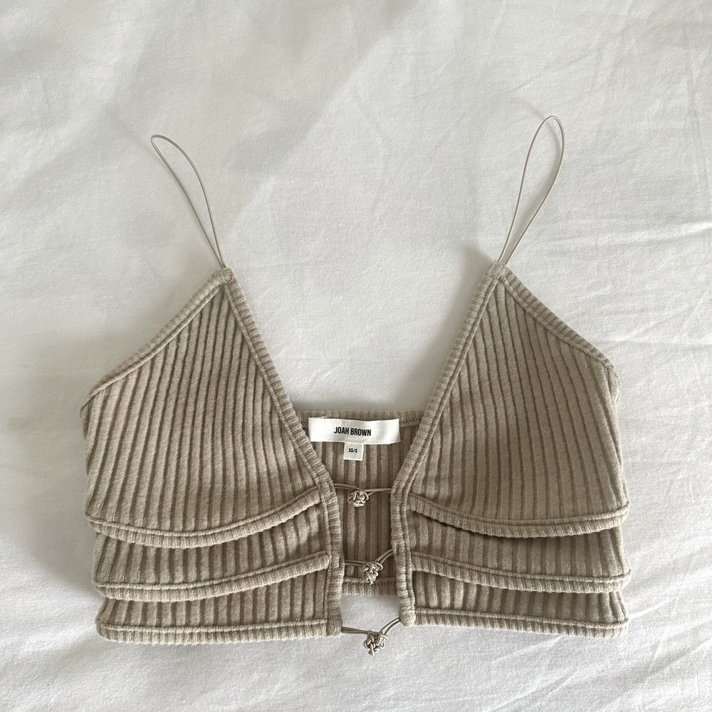 never worn Joah Brown XS/S 3- tie cropped tank !!